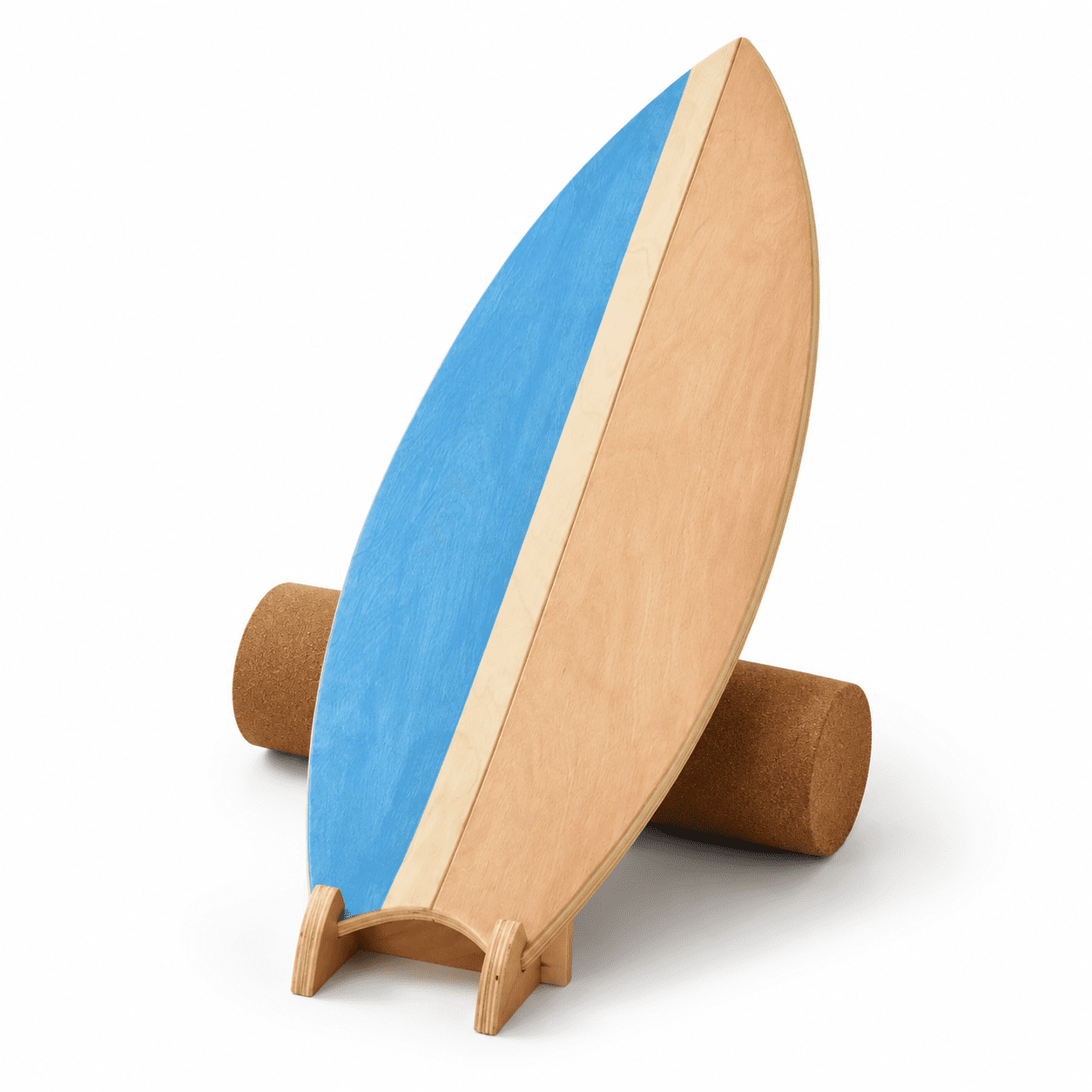 Rocket Blue Wooden Balance Board with Roller for Surfing Skateboarding ...