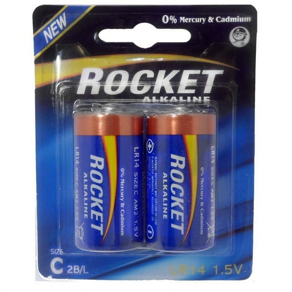 Rocket C-Cell Batteries | 2 Pack (Pack of 2 Sets) | Long-Lasting & Eco-Friendly | Perfect for Household Devices
