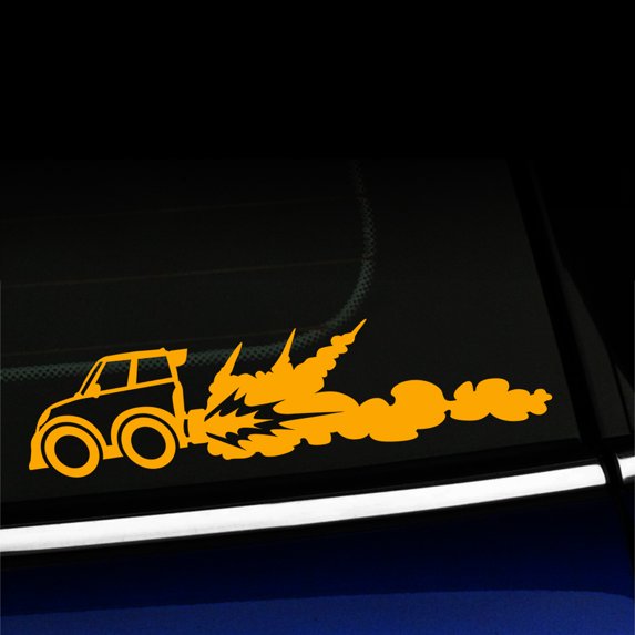 Rocket Car - Vinyl Decal for MINI Cooper - Choose Color - [GOLDEN YELLOW]
