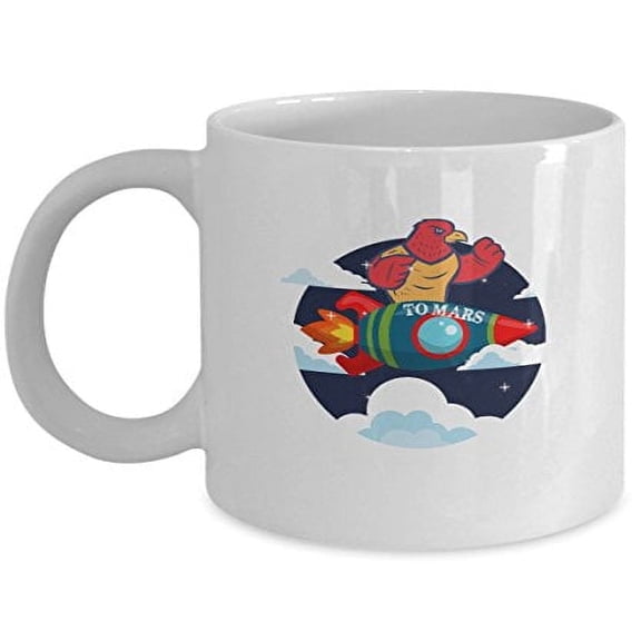 Rocket Coffee Cup - To Mars - Space Lover Gifts - 11 oz Ceramic Mug