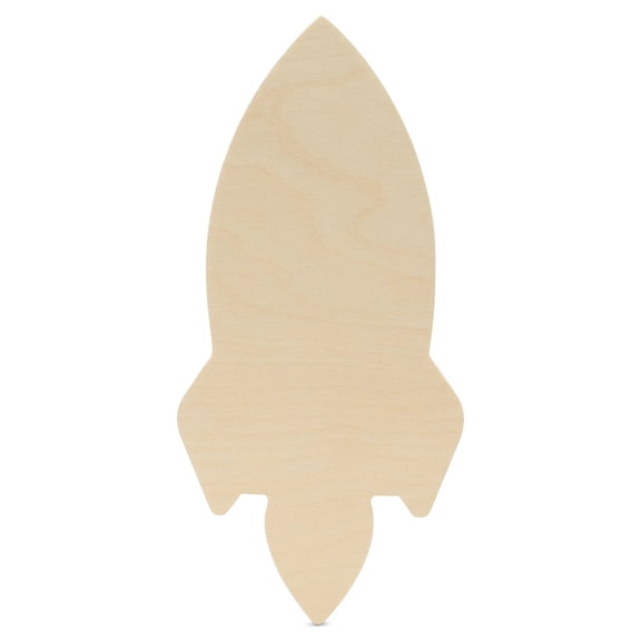 Rocket Cutouts 12 x 5-1/2-inch, Pack of 1 Wood Door Hanger Blanks, Wooden Crafts to Paint, Wooden Cutouts for Crafts, by Woodpeckers