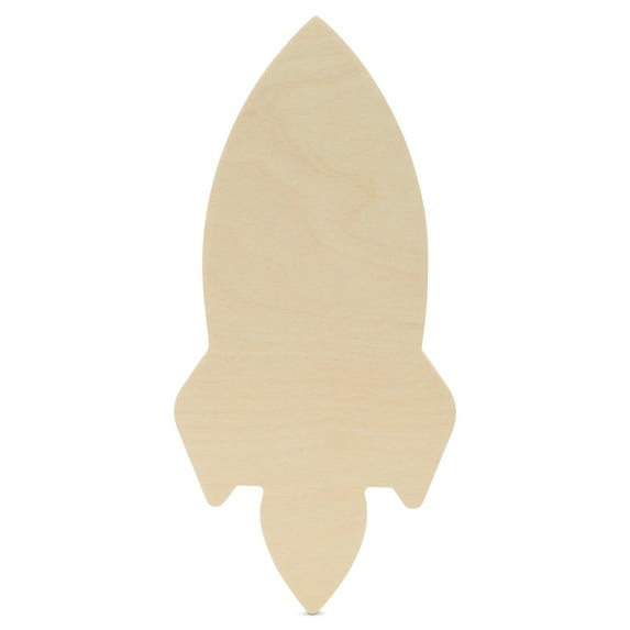 Rocket Cutouts 12 x 5-1/2-inch, Pack of 3 Wood Door Hanger Blanks, Wooden Crafts to Paint, Wooden Cutouts for Crafts, by Woodpeckers
