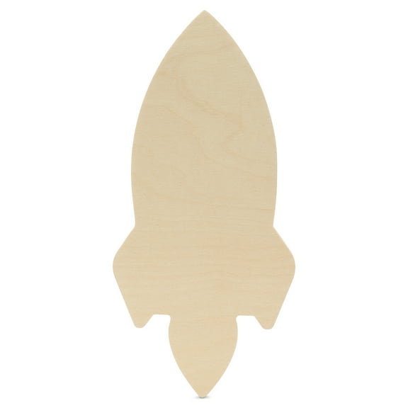 Rocket Cutouts 12 x 5-1/2-inch, Pack of 5 Wood Door Hanger Blanks, Wooden Crafts to Paint, Wooden Cutouts for Crafts, by Woodpeckers