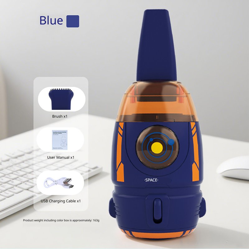 Rocket Desktop Vacuum Cleaner, Portable Mini Handheld Sweeper with High Suction, USB Rechargeable Tiny Crumb Vacuum for Keyboard Office Desk Home
