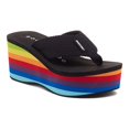 thumbnail image 1 of Rocket Dog Women's Crush Platform Thong Sandal 10 Rainbow Black, 1 of 4