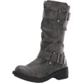 thumbnail image 1 of Rocket Dog Trumble Black Fashion Zipper Mid Calf Rounded Toe Riding Ankle Boots, 1 of 7