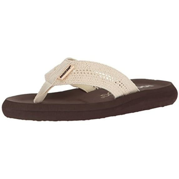 Rocket Dog Women's SPOTLIGHT2 Striped Crochet Cotton Flip-Flop, natural, 7 Medium US