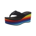 thumbnail image 1 of Rocket Dog Crush Women's Platform Flip Flop Sandals Color: Black Multi Size: 9, 1 of 4