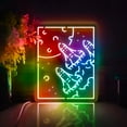 thumbnail image 1 of Rocket Flight Led Light Box, Dimmable Neon-Like Light Signs USB Power for Wall Decor Bedroom Decoration, Color Flow Effect (WxH) 16"x20", 1 of 1