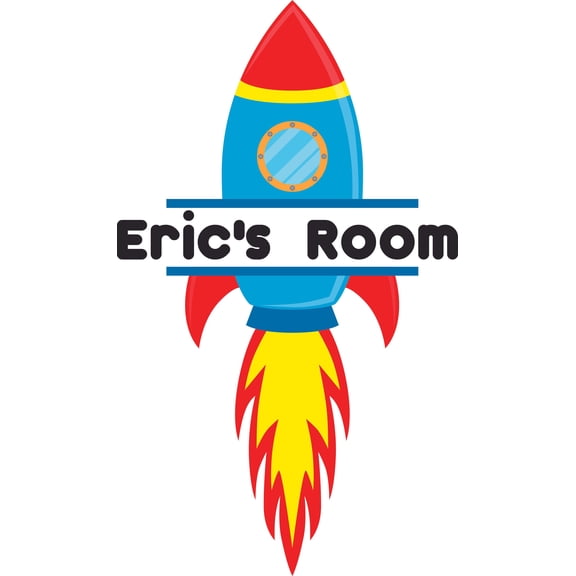 Rocket Flight Rockets Space Customized Wall Decal - Custom Vinyl Wall Art - Personalized Name - Baby Girls Boys Kids Nursery Bedroom Wall Decal Room Decor Wall Stickers Decoration Size (40x20 inch)