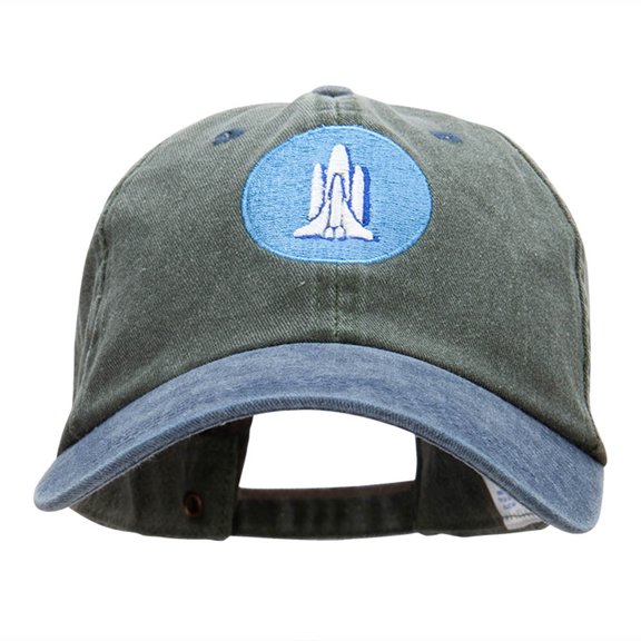 Rocket Insignia Embroidered Cotton Wash Cap - Olive Navy OSFM