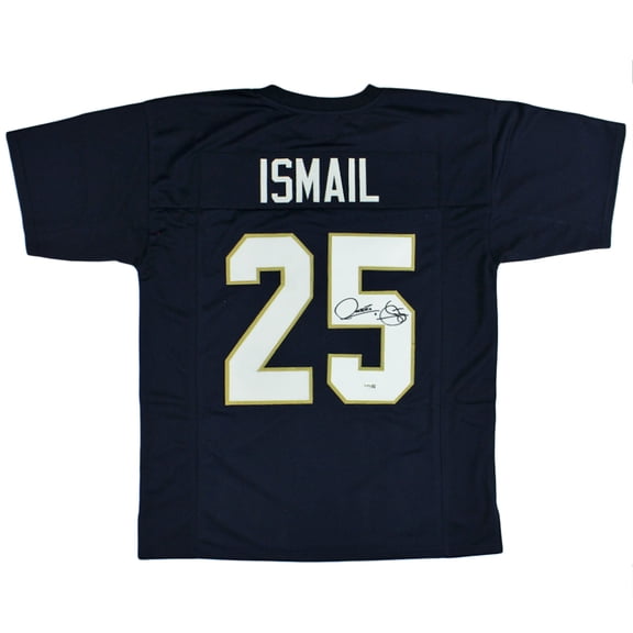 Rocket Ismail Autographed/Signed Notre Dame Custom Navy Blue Football Jersey