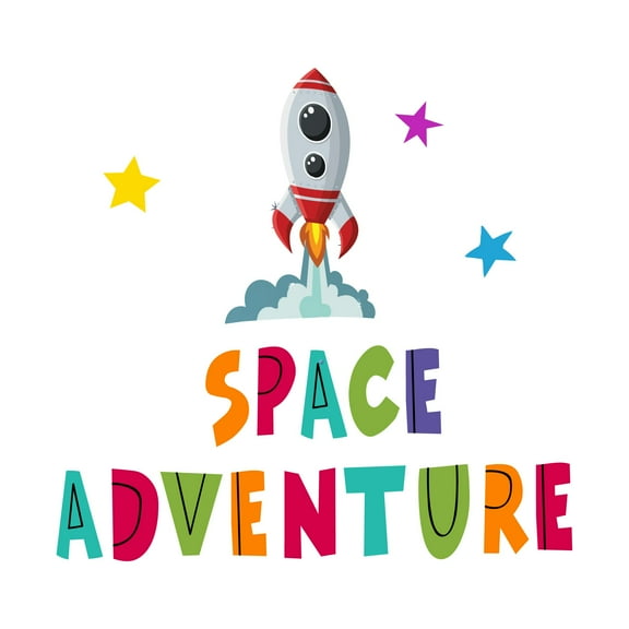 Rocket Launch Lovely Boys Room Wall Art DecorWall Decal Decoration Space Adventure Adventurous Space Cartoon Rocket Decorating Ideas for Child's Bedroom Size: 10 In(W) x 10 In(H)