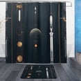 thumbnail image 1 of Rocket Launch Pattern Bathroom Accessory Sets Waterproof Shower Curtain with Anti-Slip Bath Mat Durable Combo, 1 of 7