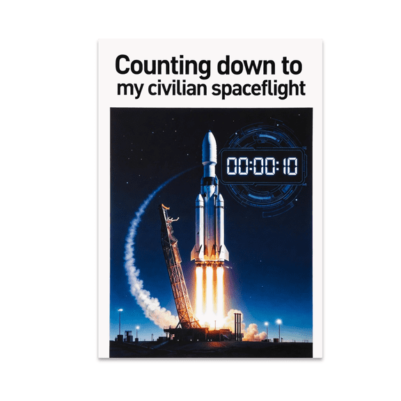 Rocket Launch Wall Art - Space Tourism Enthusiast - 13x19 Poster Print