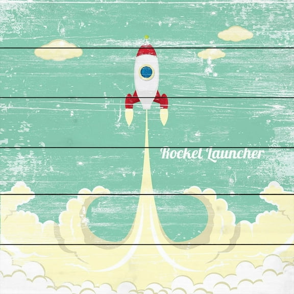 Rocket Launcher Painting Print on White Wood