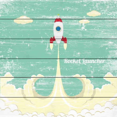 Rocket Launcher Painting Print on White Wood