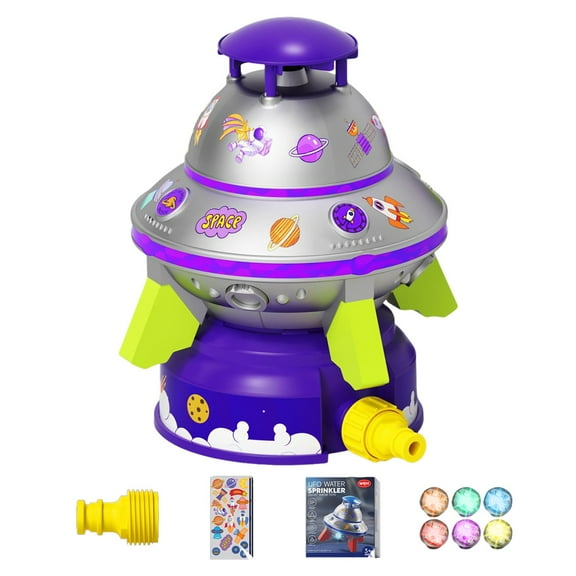 Rocket Launcher Sprinkler UFO Water Sprinkler Toys UFO Spaceship Water Sprinklers for Outdoor Summer Water Fun Toys for Yard Backyard Lawn Birthday Gift