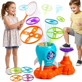 Outdoor Toys for Kids, Flying Disc Launcher Toy Games with 12PCS Flying Disc, Flying Disc Launcher Toy for Outdoor Indoor, Outside Game Toys for Boys Girls Ages 3-8
