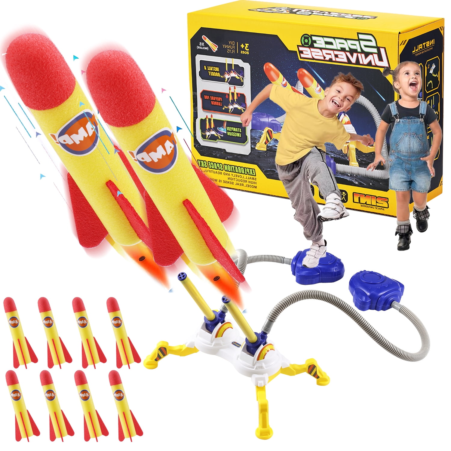 Foam Rockets Lictin Rocket Launcher for Kids, Rocket Toy with 8 Foam Rockets and 2 ...