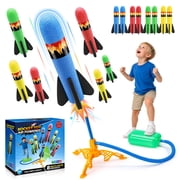 Rocket Launcher for Kids, Launcher with 8 Rockets, Outdoor Toys for Kids 3 4 5 6 7 Year Old Boys, Rocket Toy Gifts for Boys Girls Ages 3+