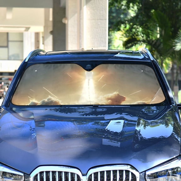Rocket Launching Automotive Front Car Windshield Sun Shade Reflector Foldable for Front Fit for Cars Truck SUVs
