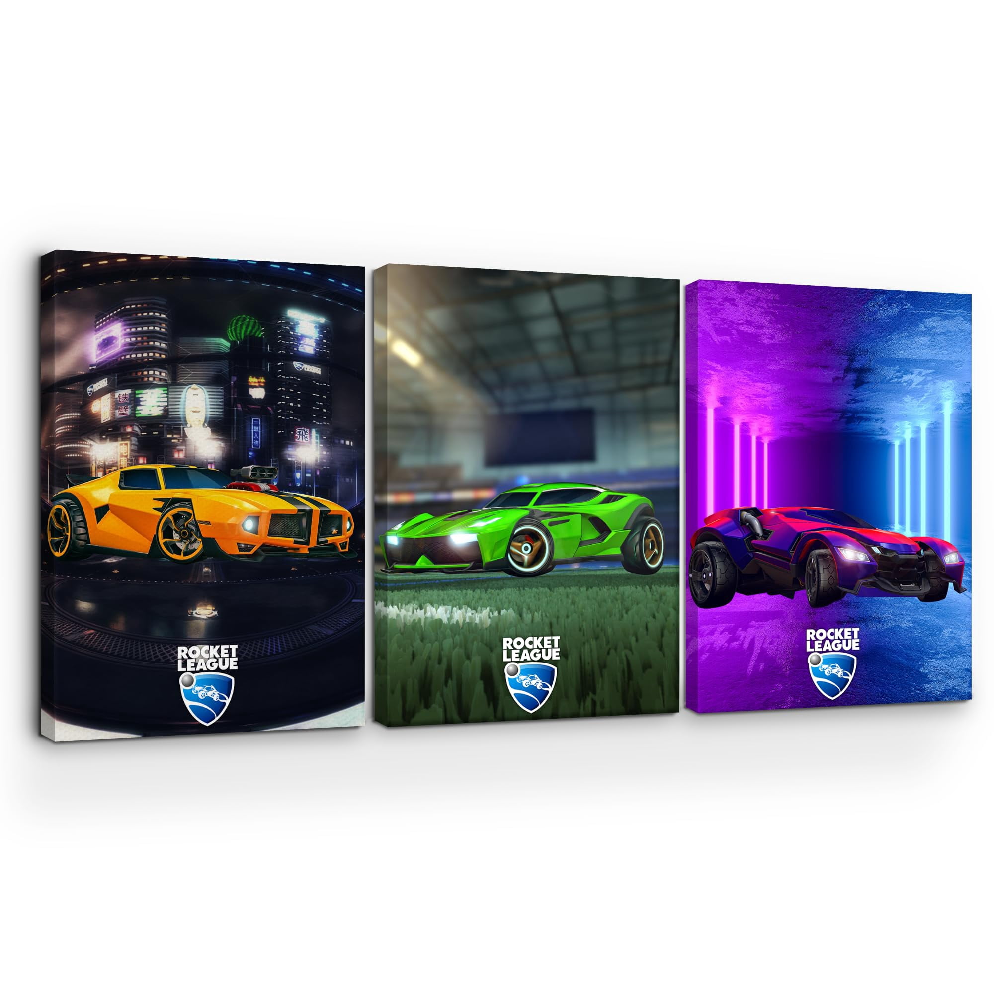 Rocket League Canvas Wall Art by DreamController Set of 3 - 16x24 ...