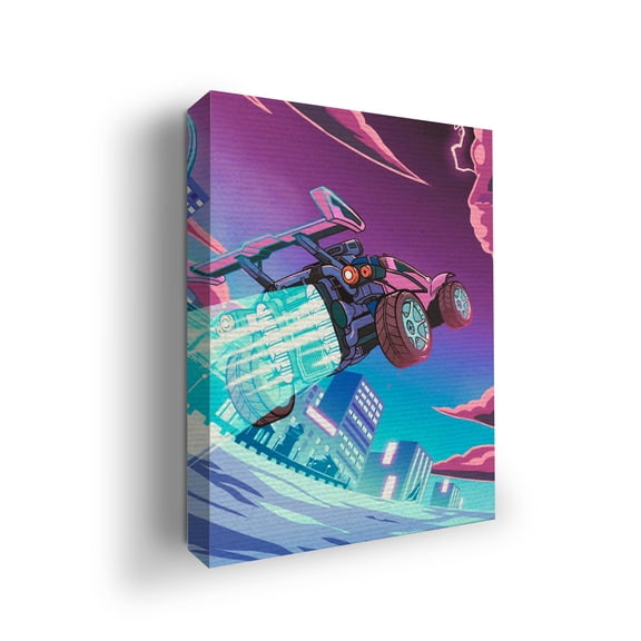 Rocket League Canvas Wall Art by Mavis Print- 12x16 inches Video Game Wall Decor | HD Printed & Wooden framed wall art | Modern Wall Decor for Gift | Made in USA