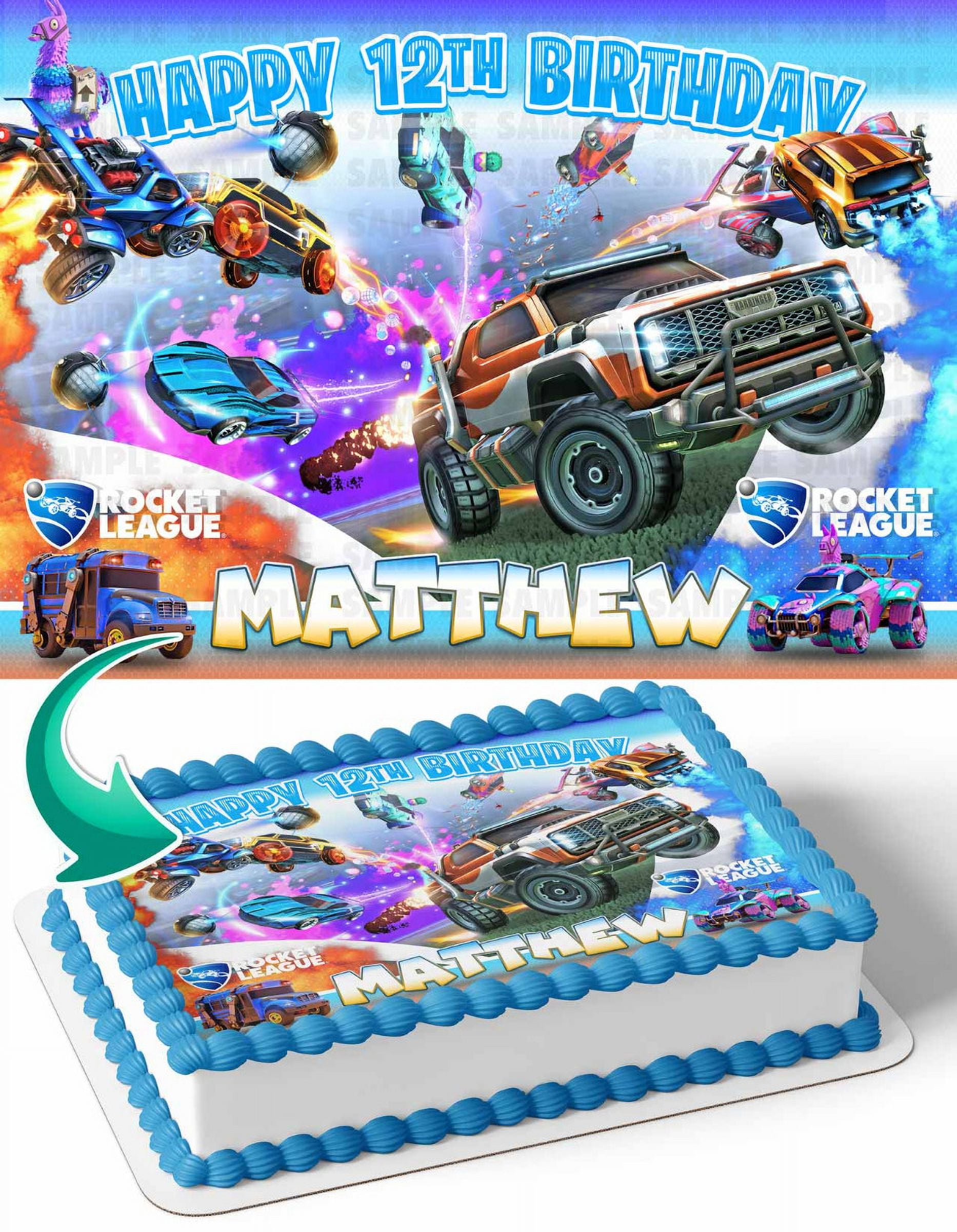 Rocket League Llama Rama 2021 Edible Image Cake Topper Personalized Birthday Sheet Frosting 1/4 Sheet