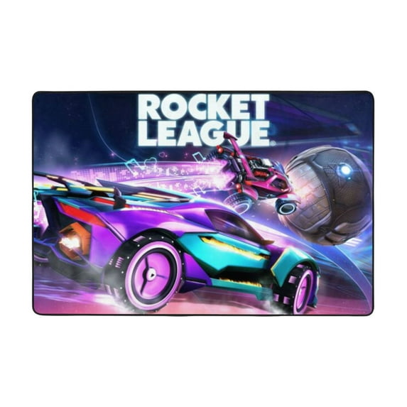 Rocket League Rug, Ultra Soft Flannel Area Rug With Non-Slip Backing, Plush Memory Foam Carpet Rug For Bedroom, Living Roo,M Dining Ro,Om Playroom, Absorbent Washable Floor Mat