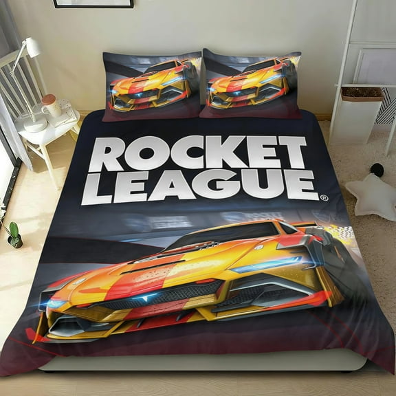 Rocket League Themed Bed Sheet Set Three Piece Set 53x79 Inches Comfortable And Skin Friendly Unique Design Creating A Star Studded Night
