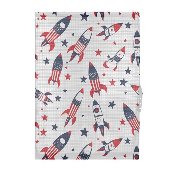 Rocket Pattern Door Curtain Sheer Privacy Light Filtering Window Panel 1 Panel 25x40 Inch