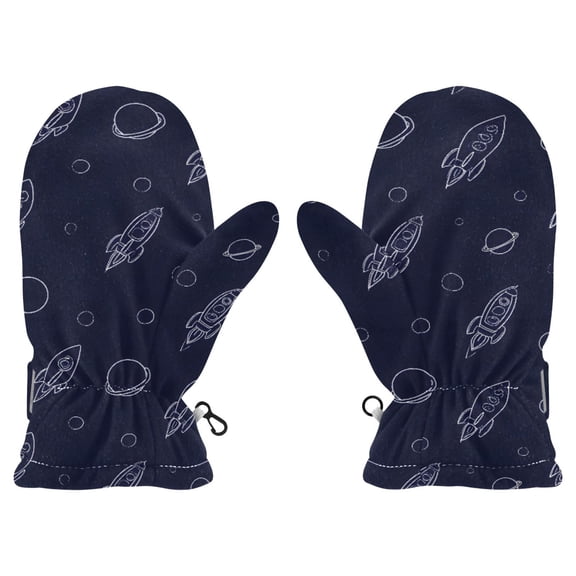 Rocket Planet Space Cold Weather Mittens Cozy Gloves with Adjustable Fit Perfect for Outdoor Fun