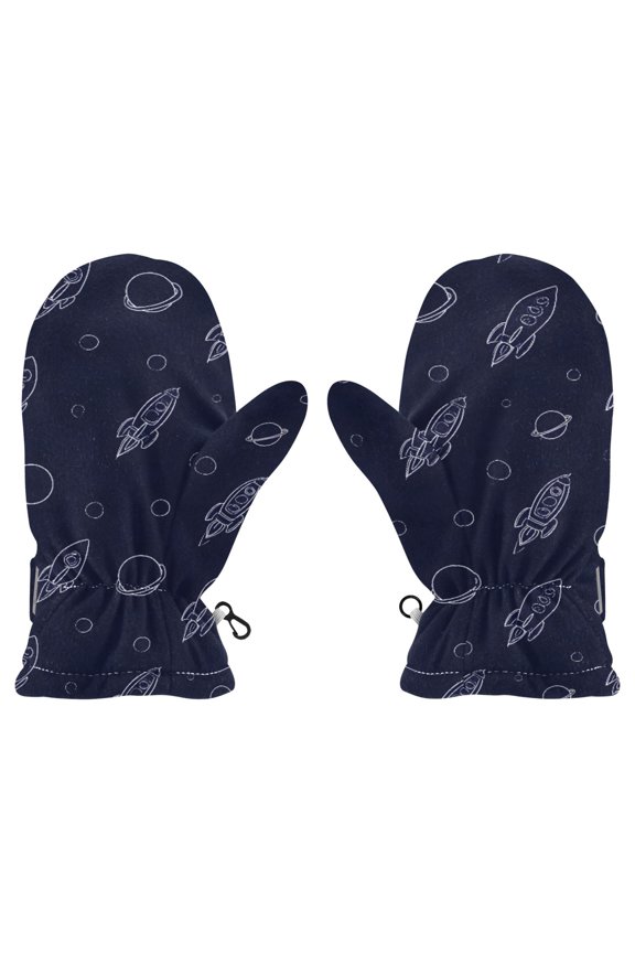 Rocket Planet Space Cold Weather Mittens Cozy Gloves with Adjustable Fit Perfect for Outdoor Fun