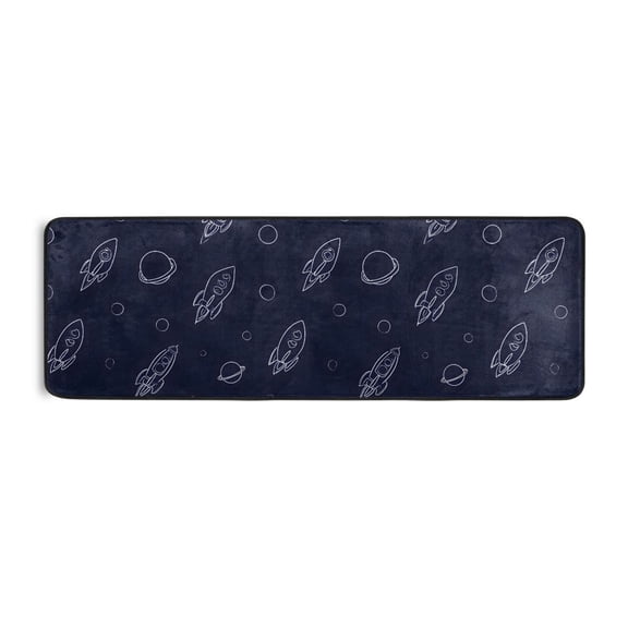 Rocket Planet Space Runner Rug 24x72 Inch Cushioned Non Slip Soft Absorbent Floor Mat