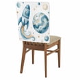 thumbnail image 1 of Rocket Planets Chair Covers Set of 1 Abstract Cartoon Star Planet Rocket Chair Back Covers Stretch Removable Washable Slipcovers Protector for Dining Room Kitchen Party Decor, 1 of 9