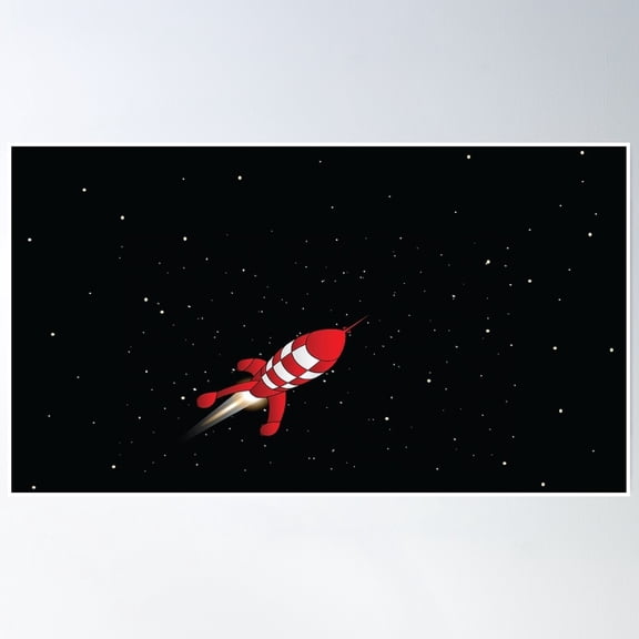 Rocket Poster Wall Art, Modern Wall Decor, 12x18 UNFRAMED