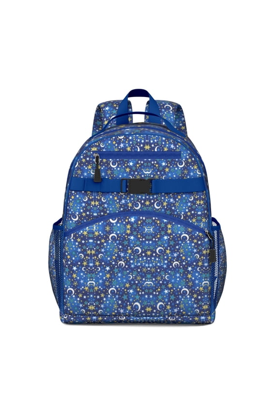 Rocket Print School Backpack - Waterproof & Ergonomic Book Bag for Students, Durable Design with Chest Strap