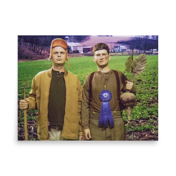 Rocket Prints Dwight And Mose Schrute Farms Beets Photo Office Poster, 9 x 12