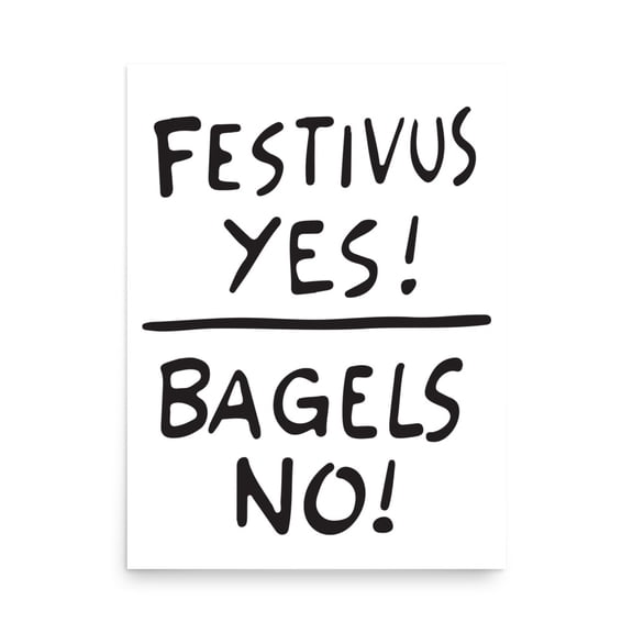 Rocket Prints Kramer's Festivus Yes Bagels No Sign Seinfeld Poster, 9 x 12