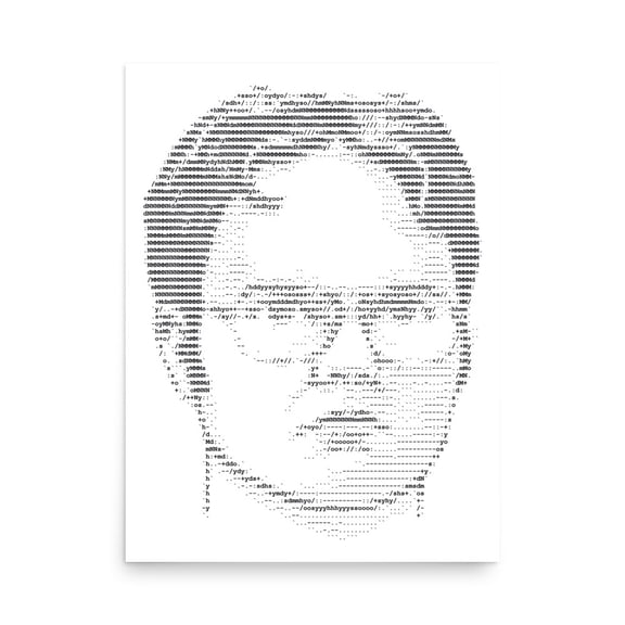 Rocket Prints Pam's Ascii Art Project Dwight Schrute Face Office Poster, 9 x 12