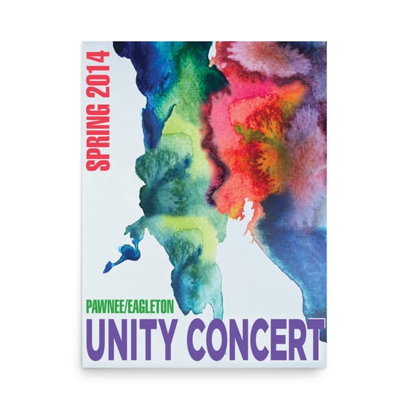 Rocket Prints Pawnee Eagleton Unity Concert Parks and Recreation Poster, 9 x 12