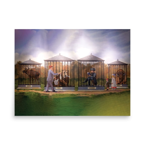 Rocket Prints Pawnee Zoo and City Hall Mural Parks and Recreation Poster, 36 x 48