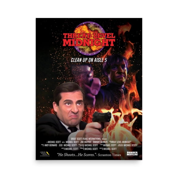 Rocket Prints Threat Level Midnight Michael Scott Office Movie Poster, 24 x 32