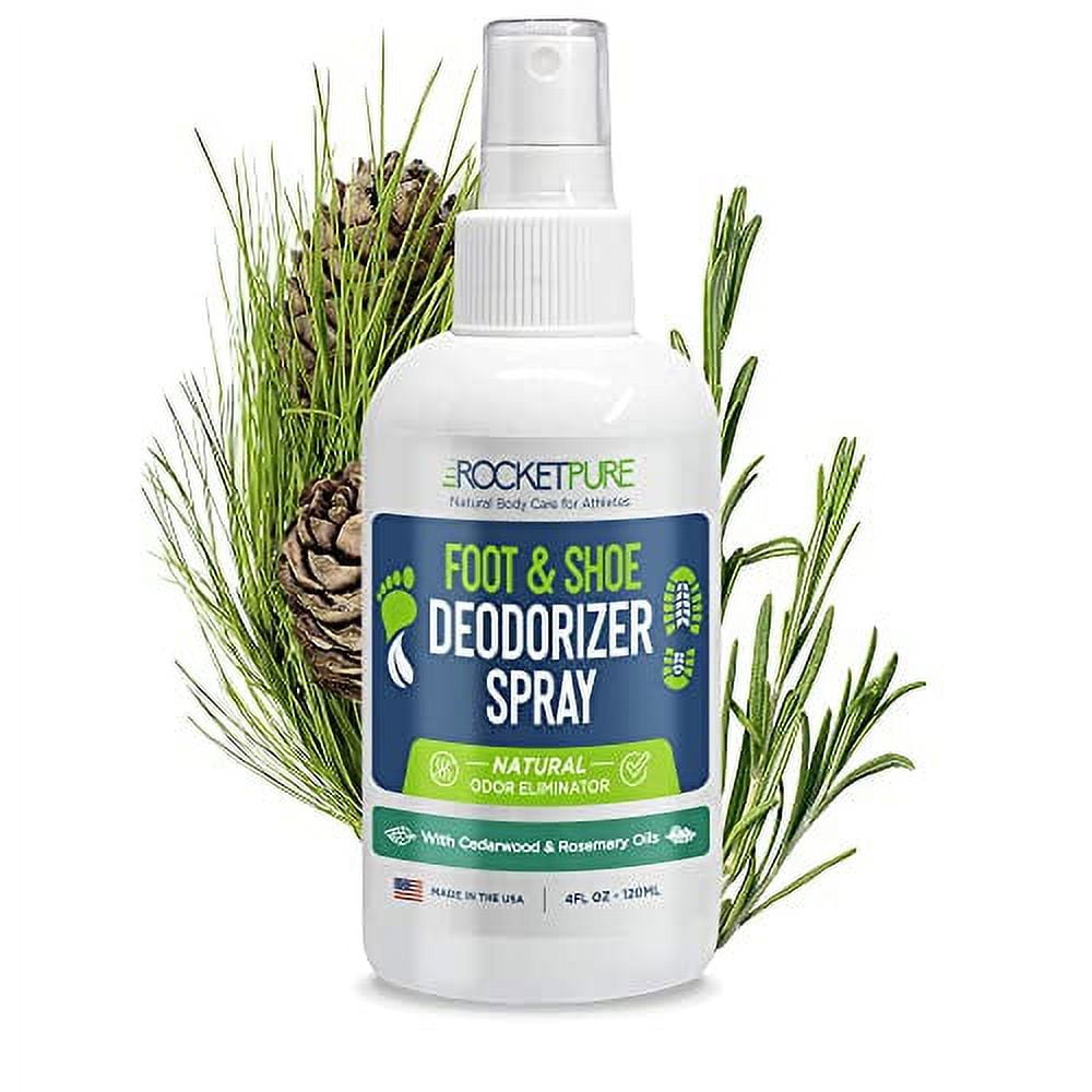 Rocket Pure Natural Shoe Deodorizer Spray & Foot Spray - Shoe Spray Deodorizer, Foot Spray Odor Eliminator Spray, Shoe Odor Eliminator, Foot Deodorant, Foot Odor Shoe Freshener (Cedar)