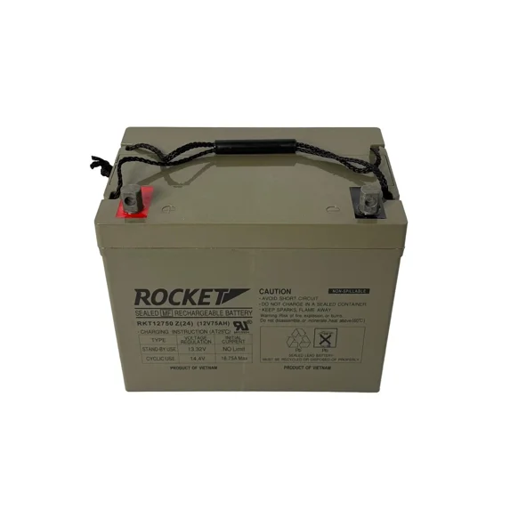 Rocket RKT12750 Z(24) Rechargeable Battery – Comparable to 12V 75Ah SLA AGM for Solar, Mobility, Marine, UPS, and Medical Equipment (Set of 1)