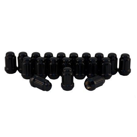 Rocket Racing Wheels C7004B-SET 1/2 Spline Drive Lug Nuts Black Set of 20
