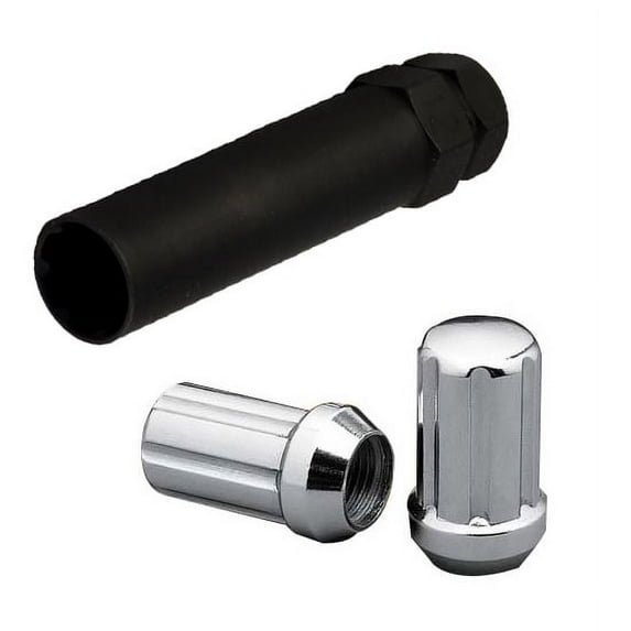 Rocket Racing Wheels Chrome Spline Drive Lugs & Socket, 7/16"-20