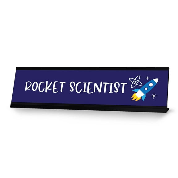 Rocket Scientist, Dark Blue Designer Series Desk Sign, Novelty Nameplate (2 x 8")