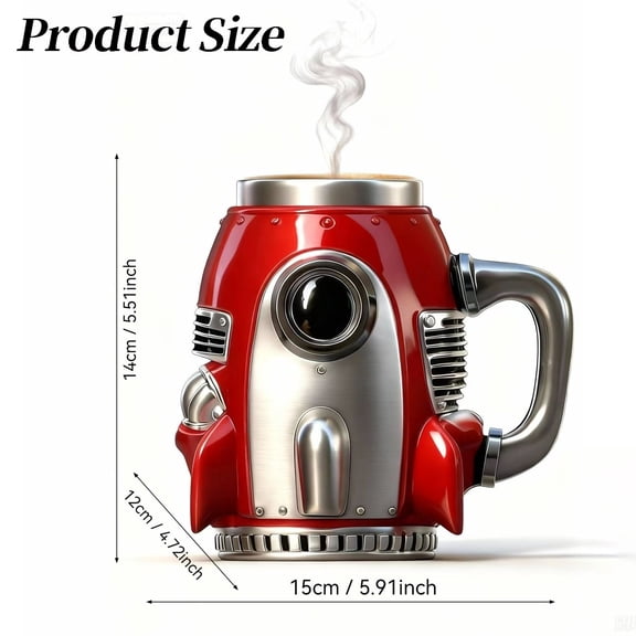 Rocket Shaped Coffee Mug Daily plain water drinking use,Drinking glass,Tempered glass-Red
